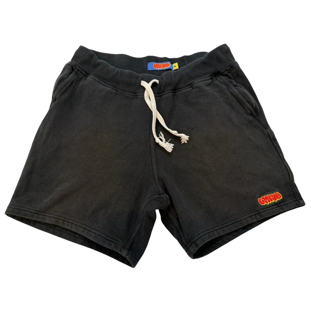Empyre Mens Black Fleece Sweat Shorts Embroidered Logo Size Medium